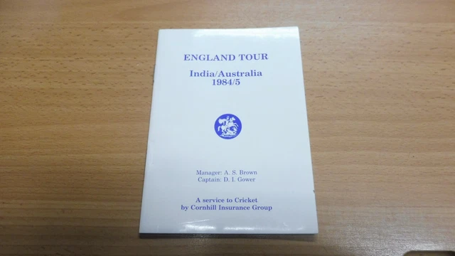 England Tour To India/Australia 1984/5 Itinerary Signed by Geoffrey Boycott