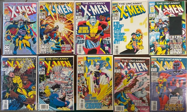 UNCANNY X-MEN: Issues 300-309, holographic covers; great condition