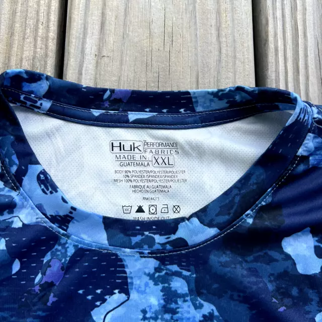 HUK FISHING MEN'S Long Sleeve Performance Shirt, 2XL, Camo Blue $26.09 ...