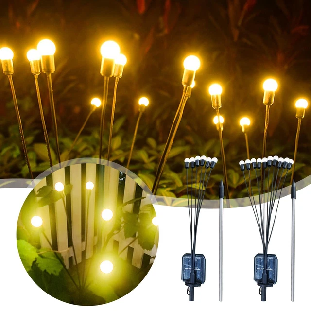 Solar Light Landscape Outdoor Garden Firefly Swaying Waterproof NEW Lights X9W3