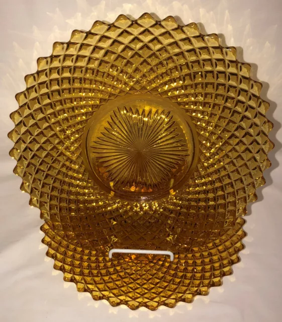 2 Westmoreland ENGLISH HOBNAIL DARK AMBER 10 1/2" ROUND PLATES EH38
