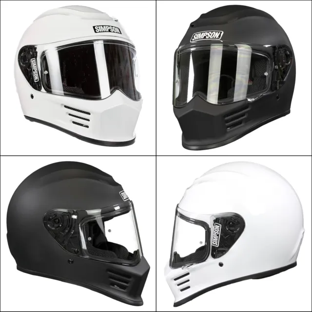 Simpson Speed Full Face matt schwarz & glänzend weiß Motorradhelm Abstand
