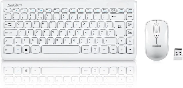 Perixx PERIDUO-707PLUS Wireless Mini Keyboard and Mouse Set - 128 Bit AES...