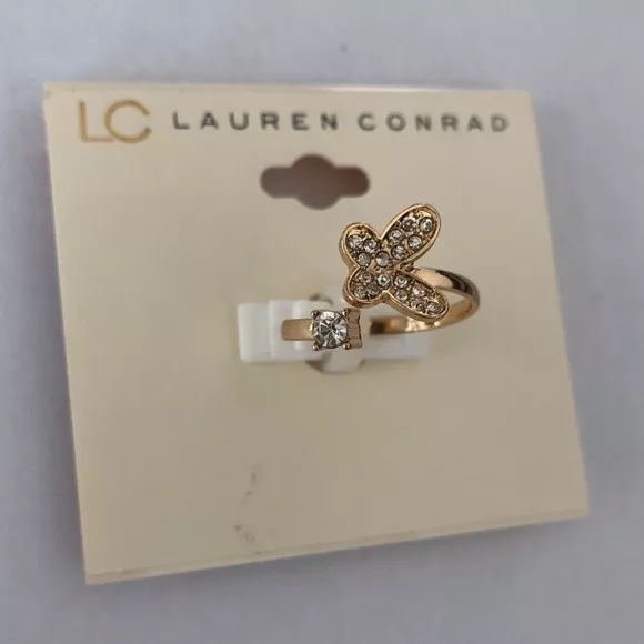 LC Lauren Conrad Butterfly Bypass Gold Tone Ring