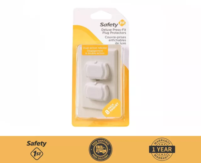 Safety 1st Deluxe Press-Fit Plug Protectors 8-Pack - New