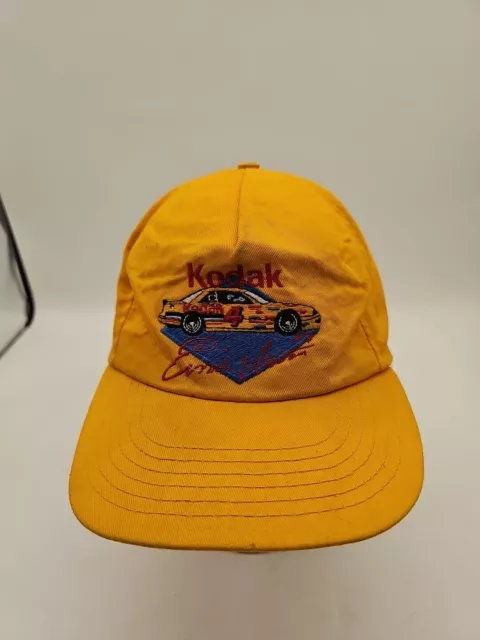 VINTAGE ERNIE IRVAN Kodak #4 Nascar Racing Hat SnapBack USA Made Cap ...