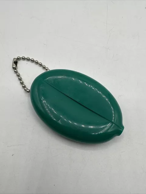 Quikoin Vintage Coin Holder W/ Keychain Green Squeeze