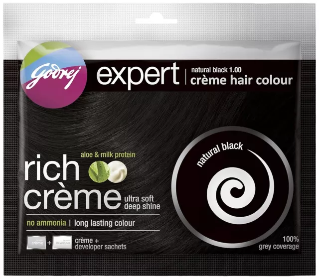 Godrej Experto Rico Crème Color Pelo ,20ml+ 20g (Pack De 8) - Negro Natural 2