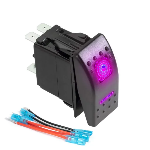 ON-OFF Purple LED Light Bar 12V 20A 5-pin Rocker Toggle Switch Car Boat ATV UTV