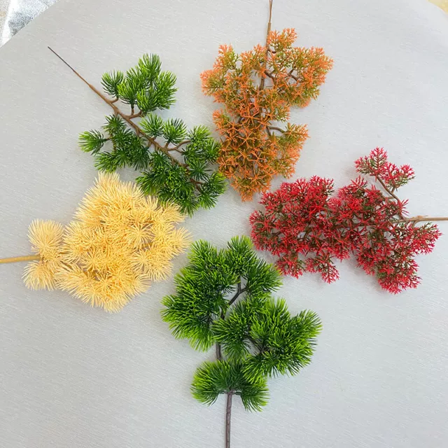 Plastic Artificial Pine Cypress Plant Bonsai Desktop Garden Plastic tree Branch{