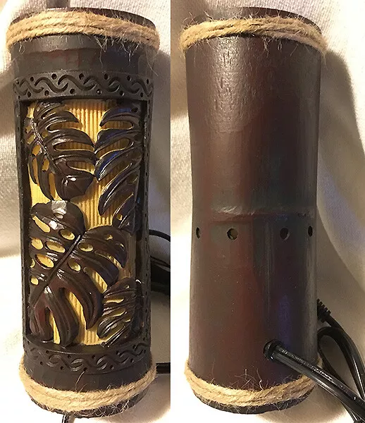 Hawaiian 9" Ambient Light Lamp Tiki Bar Monsteras Poly Resin Home Office Decor N