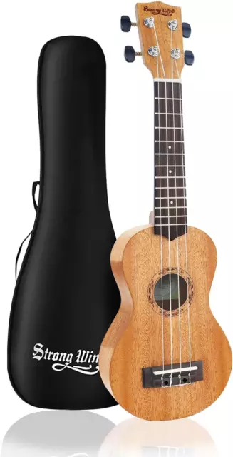 Strong Wind Soprano Ukulele for Beginners Solid Mahogany 21 Inch Ukelele for Adu