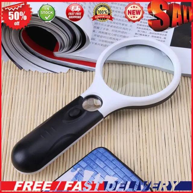 45X Lighted Magnifying Glass Handheld Magnifying Glass Lens Portable for Reading
