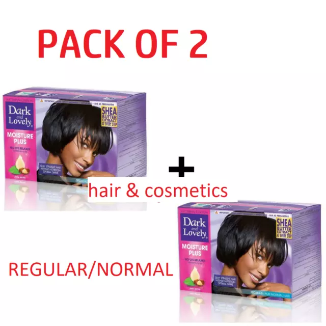 2 X Dark And Lovely No-Lye Hair Relaxer Kit Regular Twin Pack-Fast Uk Post!!!