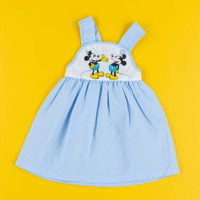 Set abito vintage per bambine Topolino 0-6 mesi 0-3 3-6 blu carino