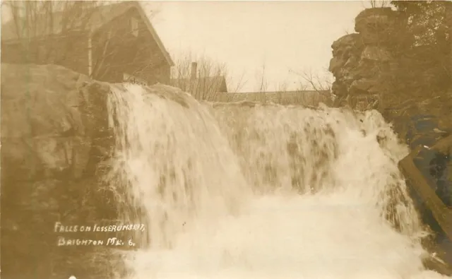 Brighton Maine C-1910 Falls of Lesserunsett RPPC real photo postcard 1474