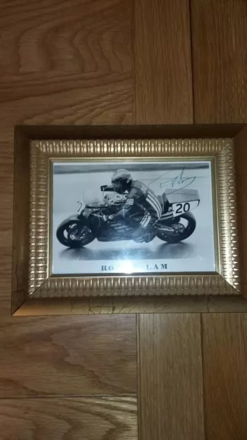 RON HASLAM original hand Sighned in pen   7x5 black and white photo framed