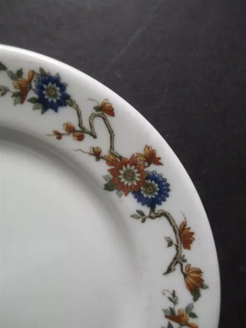 6 OP Co Syracuse China Oxford Maroon & Blue Flower Pattern Bread Plates 1940s 3