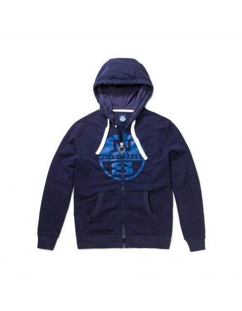 North Sails Hooded Felpa Zip Intera Cappuccio W/Graphic Uomo Ragazzo 692016.000.