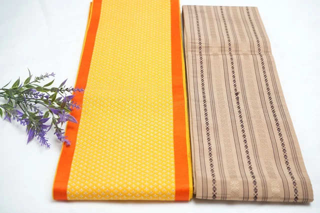 Dear Vanilla Japanese Hanhaba Obi Sash Belt Women's Kimono Genuine Vintage Mint