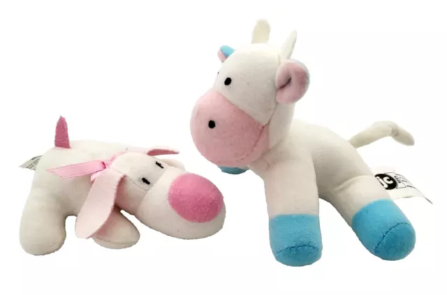 Berenguer JC Toys Plush Soft x2 Cow & Puppy Dog 4" Lots to Cuddle Doll Accessory