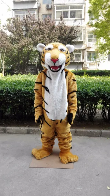 Plush Tiger Mascot Costume Suit Cosplay Party Game Dress Outfit Halloween Adult 3