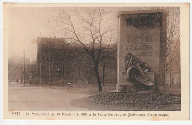 METZ - Moselle - CPA 57 - Monument du 19 novembre 1918