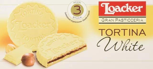 6x Loacker Tortina White Weißer Schokoladengenuss Mit Haselnusscreme Kuchen 63g