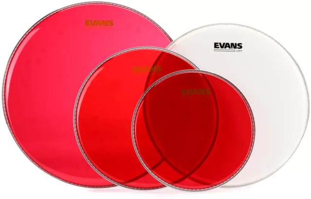 Evans Hydraulic Red 4-piece Tom Pack - 10/12/16 inch with Free 14 inch UV1