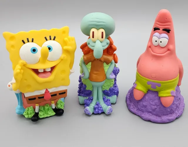 Vintage 2000 Viacom Spongebob Squarepants Patrick Squidward Talking Figures Set