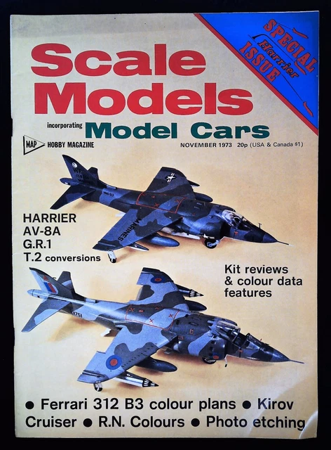 Scale Models Magazine November 1973 mbox2146 Harrier AV-8A G.R.1 T.2 Conversions