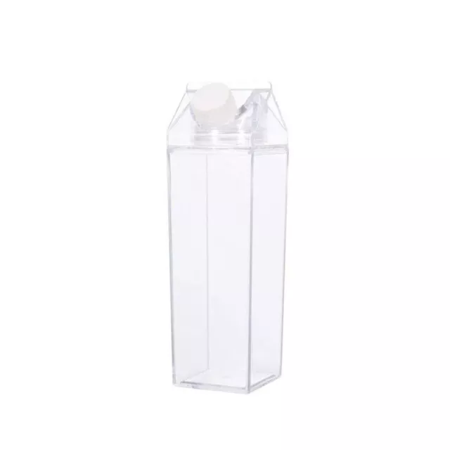 Reusable Clear Water Bottle Milk Box Carton Shape Plastic Drink Bottle Shape.