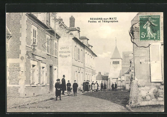 CPA Ressons-sur-Matz, Posts and Telegraphs 1908