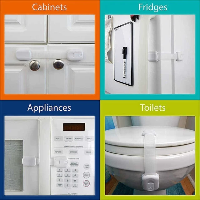 Baby Safety Cabinets Locks-( 10 Packs) Baby Proofing Latches to Drawer Door...