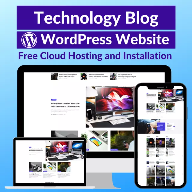 Technology Blog Business Affiliate Website Store Free Hosting+Installation 