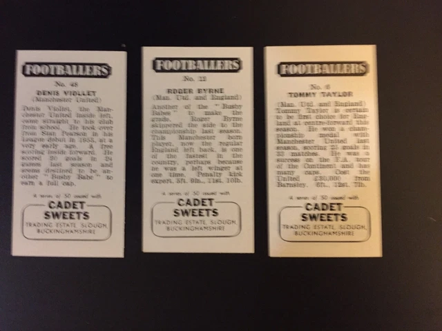 Man Utd Footballers Cadet Sweets 1956