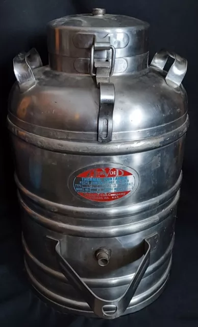 Vintage AerVoid Thermal Liquid Carrier 3 Gallon Stainless Steel Made in USA 904
