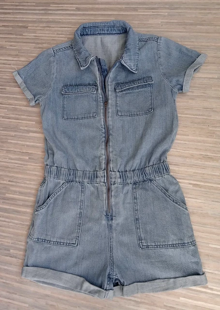 Pantaloncini denim da ragazza tuta di M&S (età 12/13) denim blu pallido