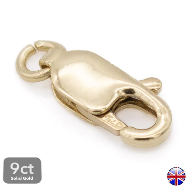 9ct Solid Gold Lobster Trigger Jewellery Clasps 8.4mm 10mm for Bracelet Necklace