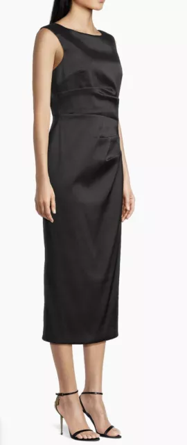 Aidan Mattox Draped Sheath Dress Size 10 Black New NWT