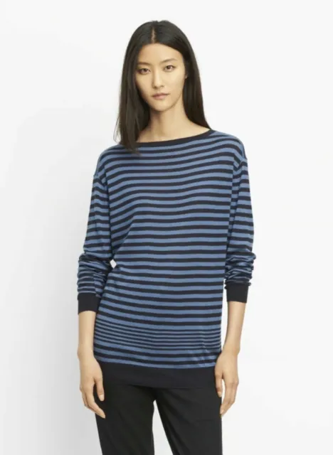 W171 Nwt Vince Cashmere Blend Oversize Stripe Women Sweater Size Xs, S, M $245