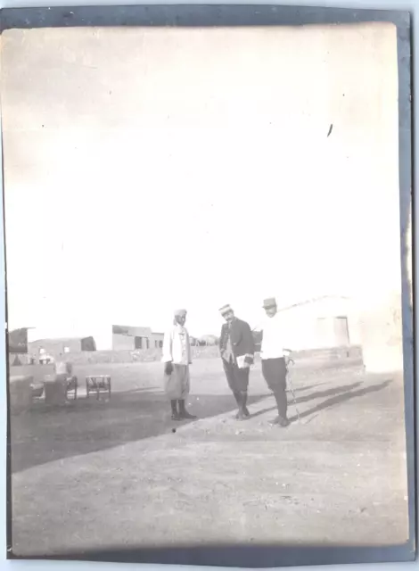 Maroc, Ben Guerir, Visiteurs, Vintage silver print, 1914 Tirage vintage, légendé