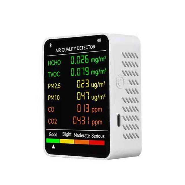 6In1 CO2 Meter Temperature Humidity Air Quality Monitor Carbon Dioxide Detector