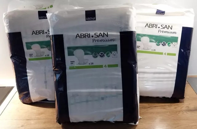 3 x Abena Abri-San Premium Nr.4 Inkontinenz Einlagen - 3 x 28 Stück Ein Preis