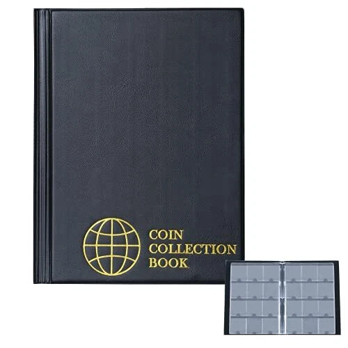 Coin Flip Holder Albums - 120 Pockets 2x2 inches Coin Storage Books for Coin