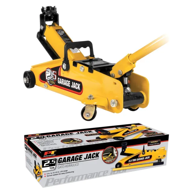 W1640 2.5-Ton 5,000 Lbs Garage Jack with Handle 5" To 15.5" Lift Swivel Casters