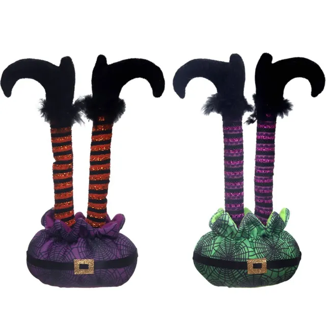 Colorful Halloween Decor Purple and Green Witch Legs for a Vibrant Display