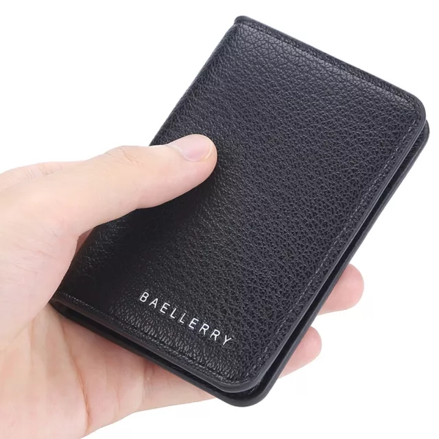 Business Men's Leather Short Thin Wallet Bifold Credit Card Holder Purse Clutch