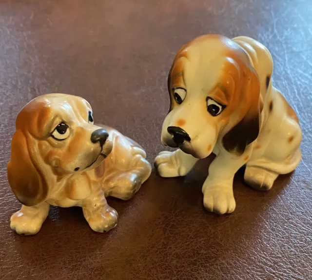 Enesco Porcelain beagle dog figurines set of 2 lonsome and covey