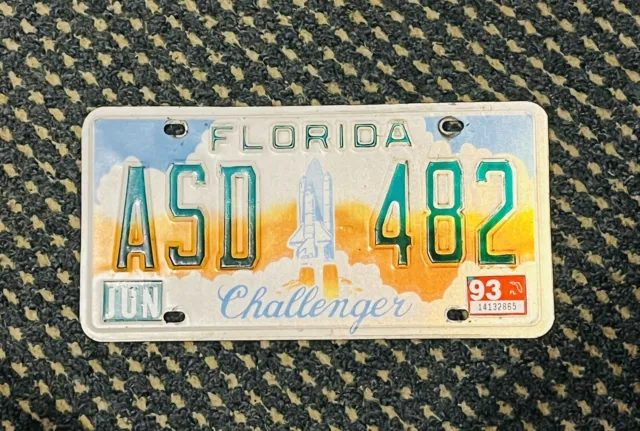 Challenger florida License Number Plate NASA